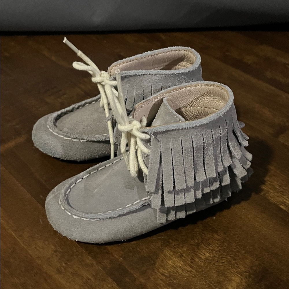 Monkey Feet Gray Kids Moccasins
